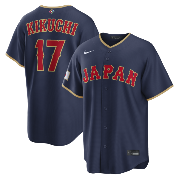 Men's Japan Baseball Yusei Kikuchi Nike Navy 2026 World Baseball Classic Road Stadium Jersey