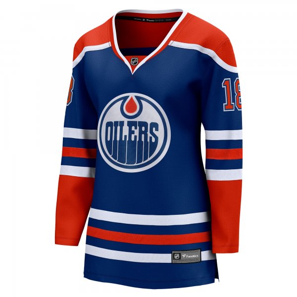 Women's Edmonton Oilers Zach Hyman Fanatics Royal Home Breakaway Player Jersey