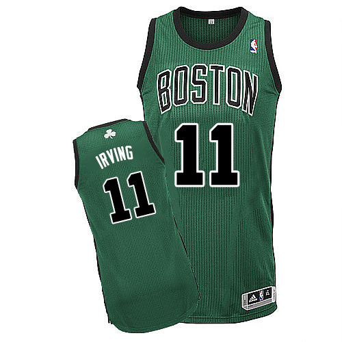 Men's Boston Celtics #11 Kyrie Irving Green(Black No.) Alternate Stitched NBA Jersey