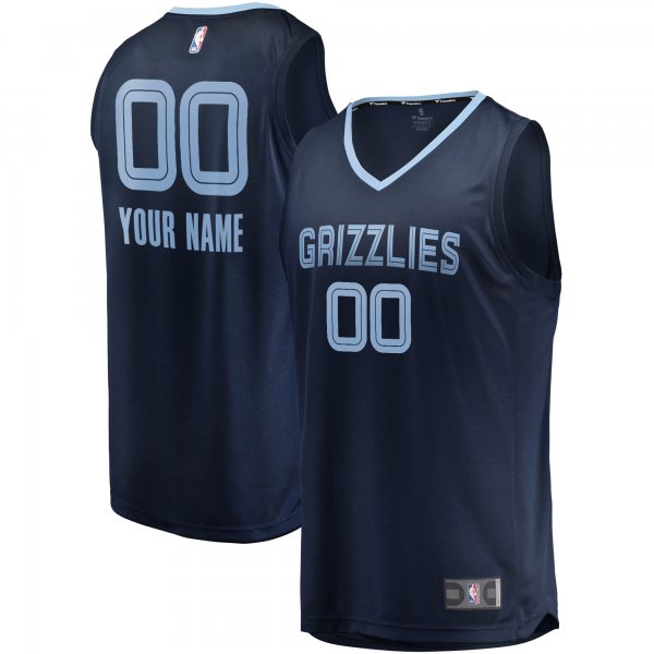 Youth Memphis Grizzlies Fanatics Navy Fast Break Custom Replica Jersey - Icon Edition