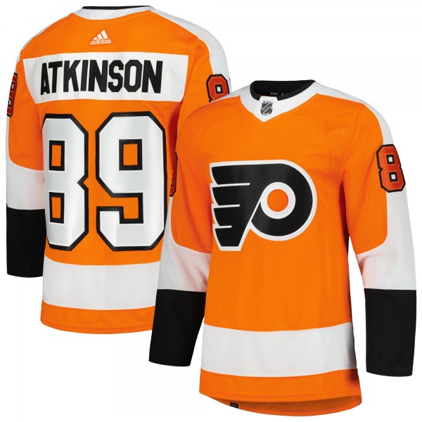 Men's Philadelphia Flyers Cam Atkinson adidas Orange Home Primegreen Pro Player Jersey