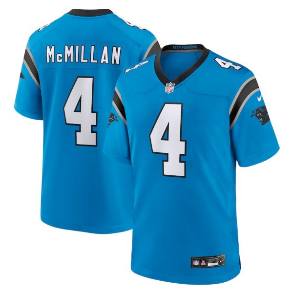 Men's Carolina Panthers #4 Tetairoa McMillan Nike Blue Alternate Game Jersey