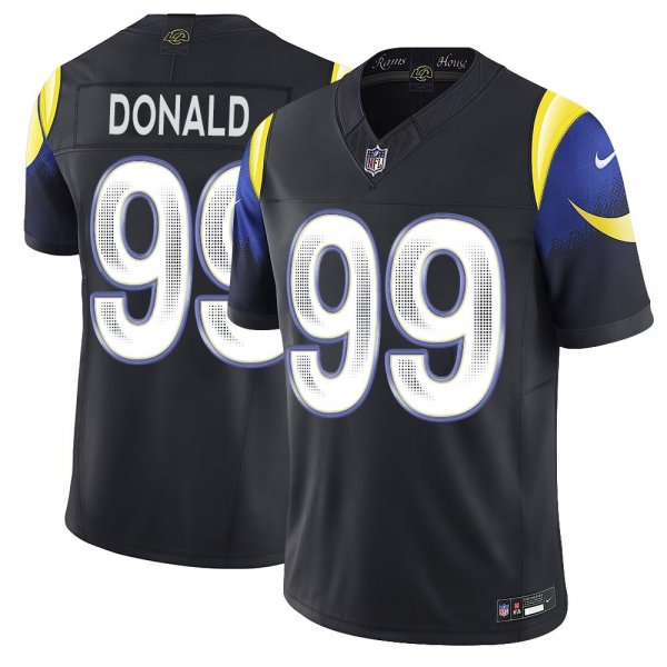 Men's Los Angeles Rams #99 Aaron Donald Black Rivalries Collection F.U.S.E. Vapor Limited Stitched Jersey