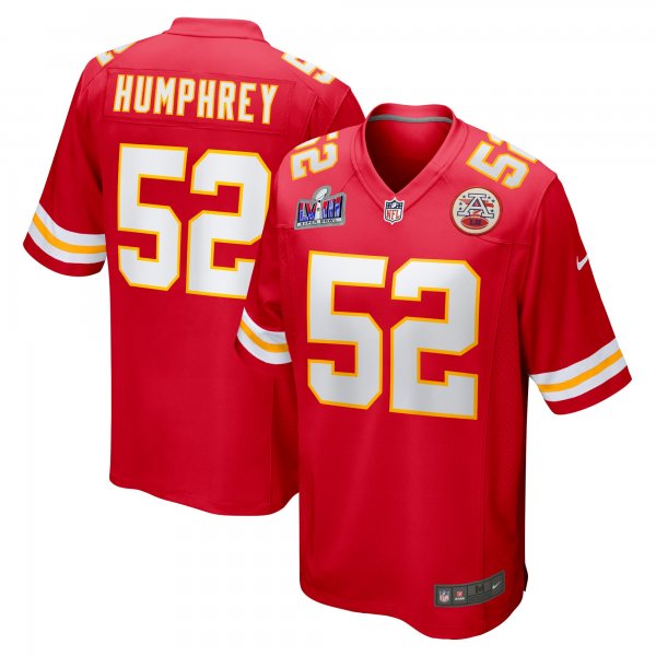 Men's Kansas City Chiefs Creed Humphrey Nike Red Super Bowl LVIII Game Jersey