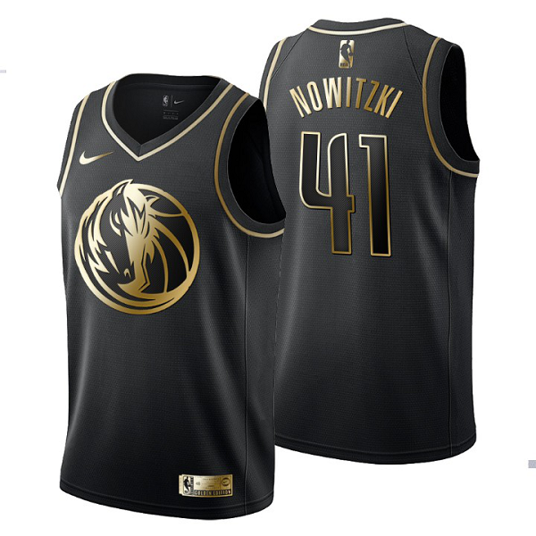 Men's Dallas Mavericks #41 Dirk Nowitzki Black NBA Swingman Limited Edition Jersey