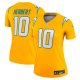Women's Los Angeles Chargers #10 Justin Herbert Nike Gold Alternate Charger Power Legend Player Performance Top