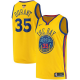 Men's Nike Golden State Warriors #35 Kevin Durant Gold The Finals Patch Swingman City Edition NBA Jersey