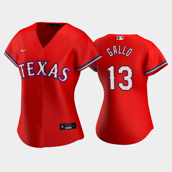 Women's Texas Rangers #13 Joey Gallo Alternate Nike Red MLB Cool Base Jersey