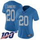 Women's Detroit Lions #20 Barry Sanders Blue ThrowbackStitched NFL 100th Season Vapor Limited Jersey