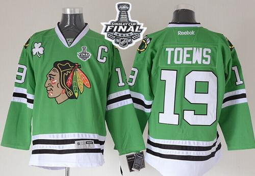 Chicago Blackhawks #19 Jonathan Toews Green 2015 Stanley Cup Stitched NHL Jersey