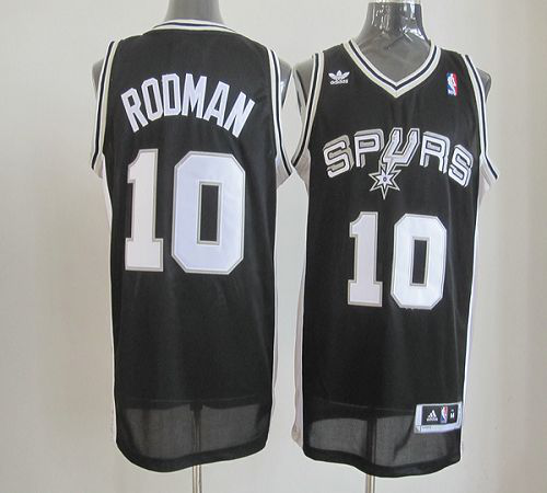 Men's San Antonio Spurs #10 Dennis Rodman Black Revolution 30 Stitched NBA Jersey