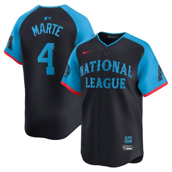 Men's National League #4 Ketel Marte Nike Navy 2024 MLB All-Star Game Cool Base Jersey