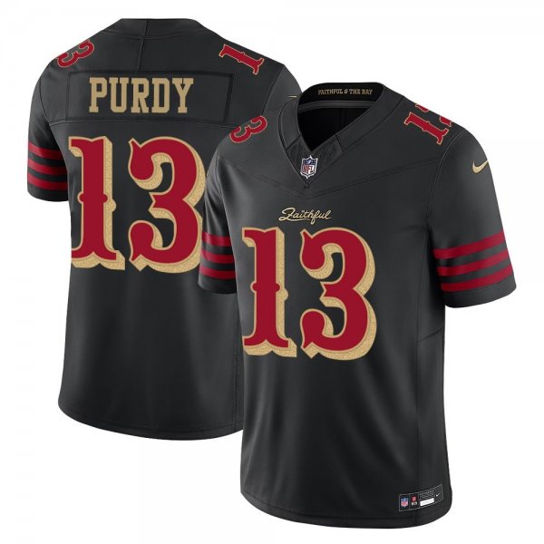 Men's San Francisco 49ers #13 Brock Purdy Black Rivalries Collection F.U.S.E. Vapor Limited Stitched Jersey
