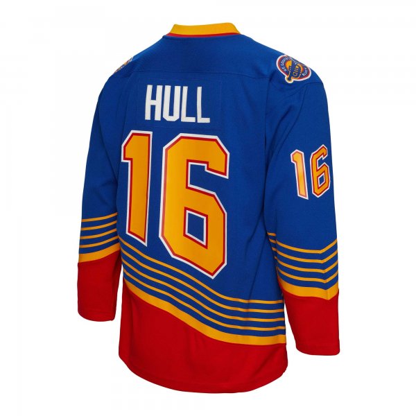 Men's St. Louis Blues Brett Hull Mitchell & Ness Blue  1995/96 Blue Line Player Jersey