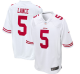 Men's San Francisco 49ers #5 Trey Lance Nike White 2021 NFL Draft First Round Pick Limited Jersey