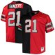 Men's Atlanta Falcons Deion Sanders Mitchell & Ness Black/Red Big & Tall Split Legacy Retired Player Replica Jersey