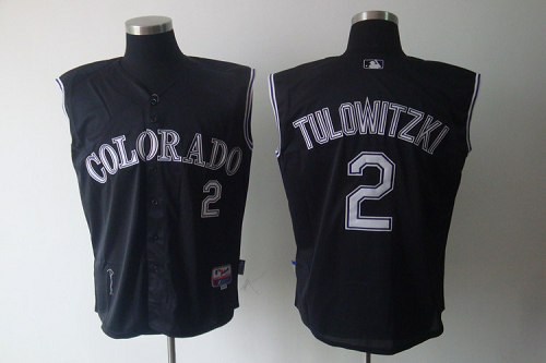 Colorado Rockies #2 Troy Tulowitzki Black Vest Style Stitched MLB Jersey