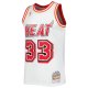 Men's Miami Heat Alonzo Mourning Mitchell & Ness White Hardwood Classics Swingman Jersey