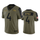 Denver Broncos Brett Rypien Olive 2021 Salute To Service Men's Limited NFL Jersey