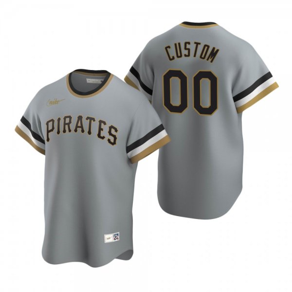 Men's Pittsburgh Pirates Custom Nike Gray Cooperstown Collection Road Jersey