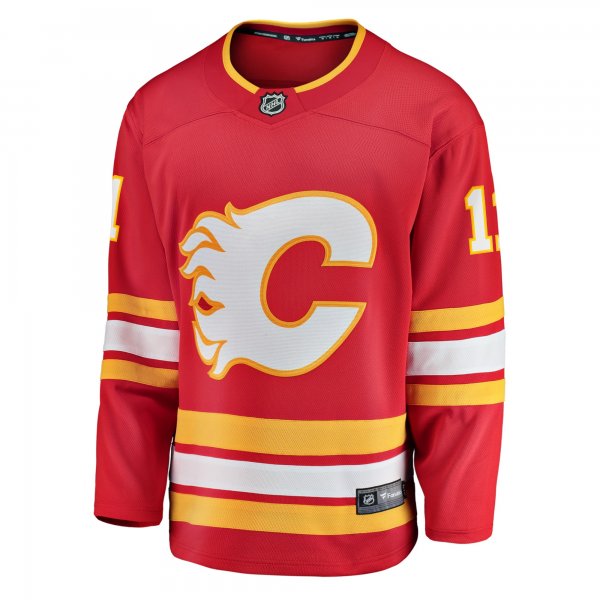 Men's Calgary Flames Mikael Backlund Fanatics Red Home Breakaway Player Jersey