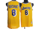 Mitchell and Ness Men's Los Angeles Lakers #8 Kobe Bryant Stitched Yellow Purple Letter Throwback NBA Jersey