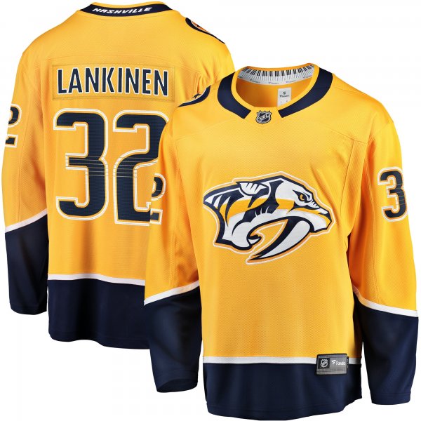 Men's Nashville Predators Kevin Lankinen Fanatics Gold Home Breakaway Player Jersey