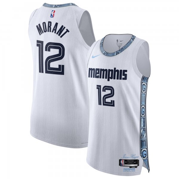 Men's Unisex Memphis Grizzlies #12 Ja Morant Nike White 2025/26 Authentic City Edition Jersey